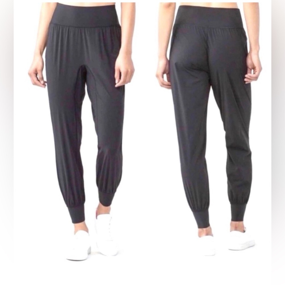 🌼LULULEM🍋N Sun Setter Jogger 28" Black High Rise Charcoal Gray Size 6